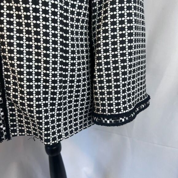 Modes Crystal Black & White Patterned Full Zip Lightweight Cardigan Jacket Sz 1X - Picture 7 of 10